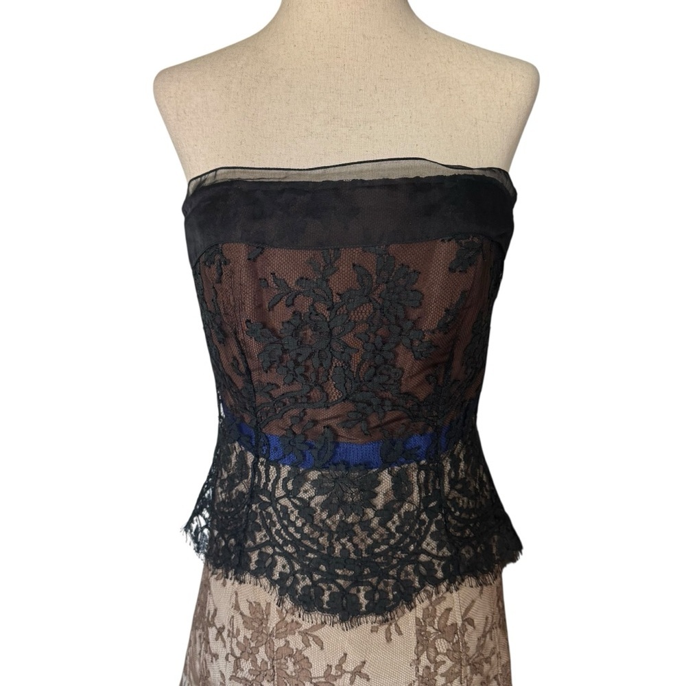 Carolina Herrera Lace Strapless Silk Dress Formal Evening Elegant sz 2 - Picture 2 of 14